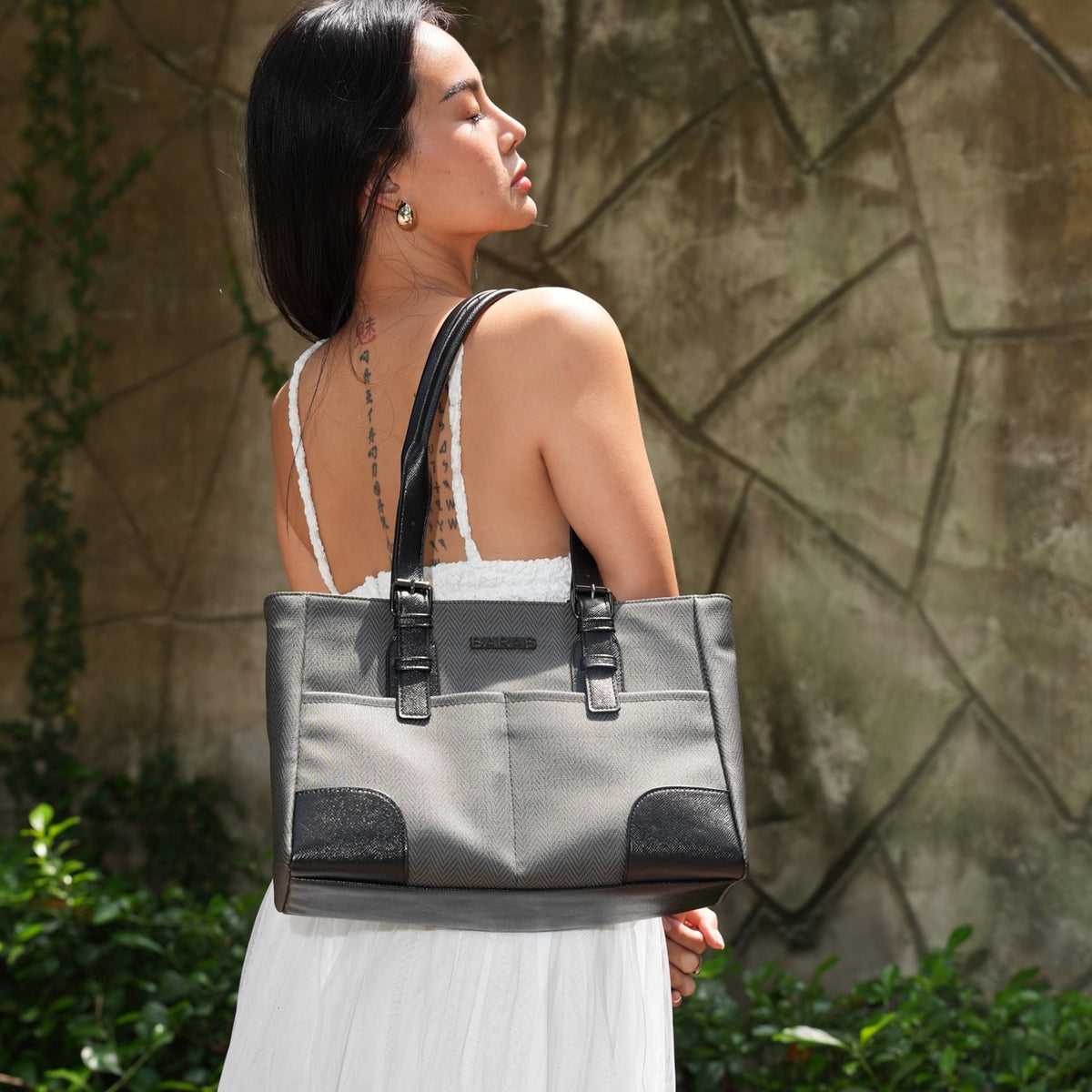 Túi xách da nữ Venessa Handbag - màu Xám-thumbmail-4