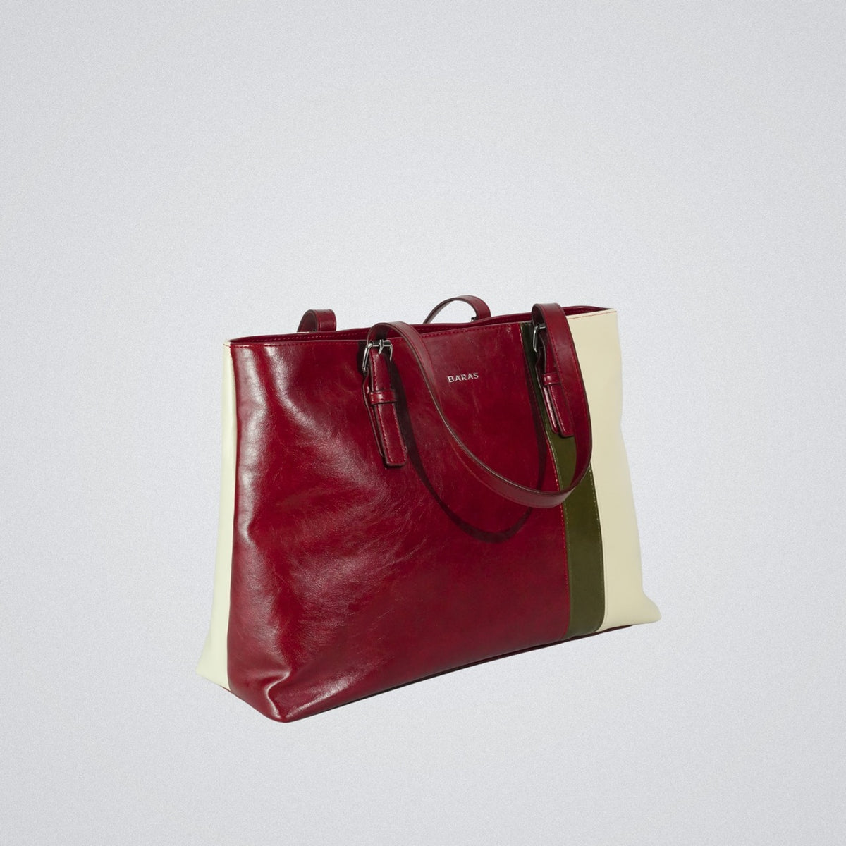 Túi xách da nữ Elara Handbag - màu Đỏ Trắng Xanh rêu