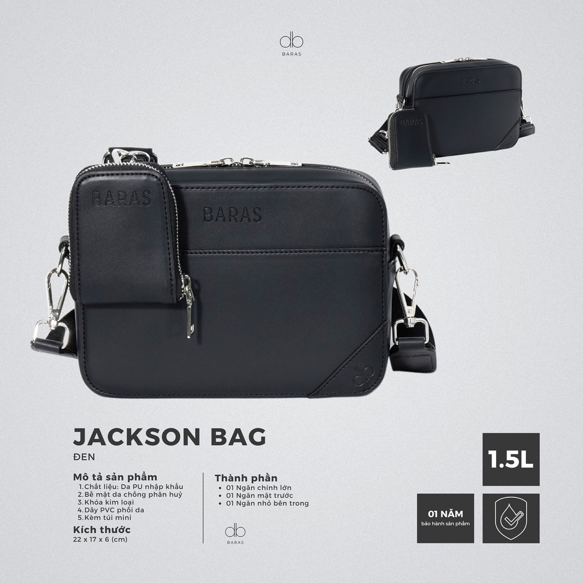 Túi đeo chéo da nam Jackson Bag