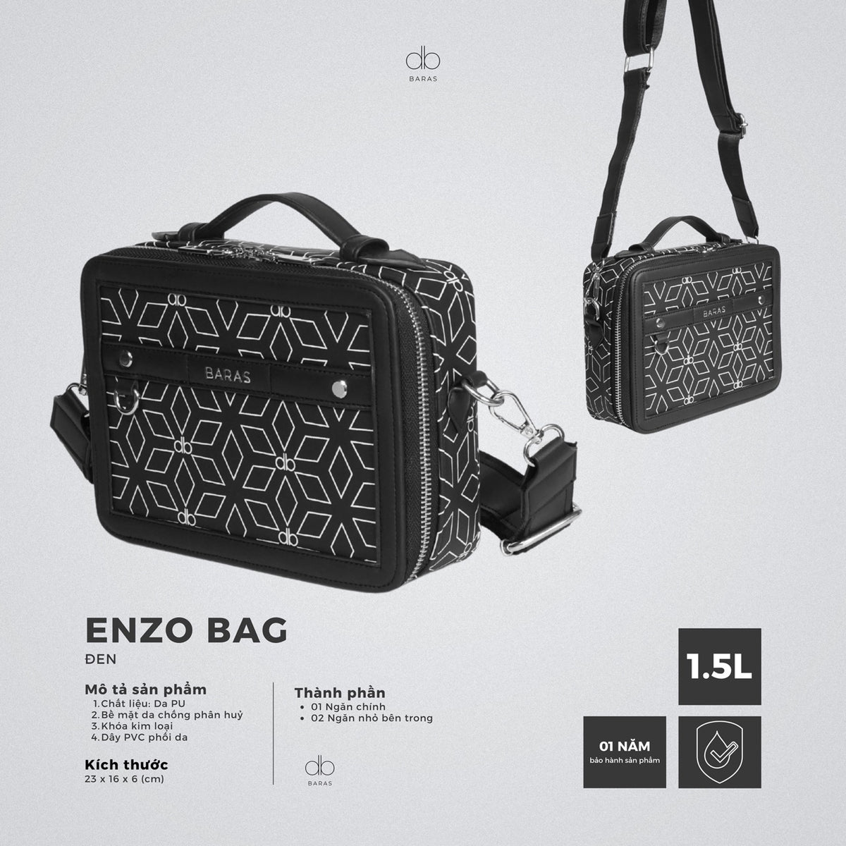 Túi đeo chéo da nam Enzo Bag