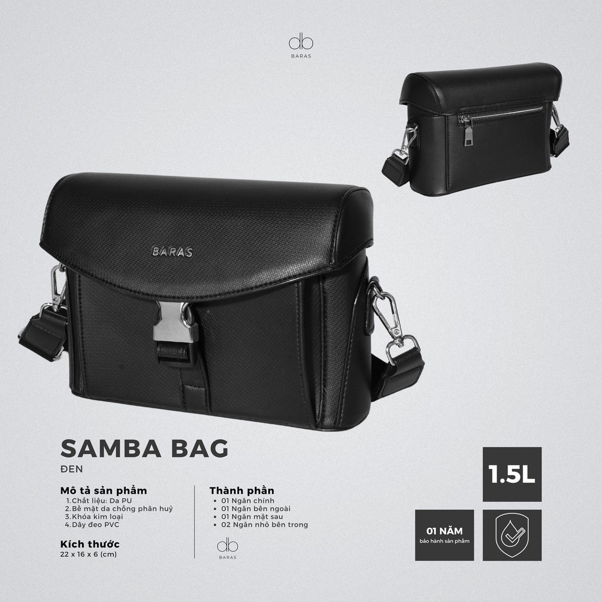 Túi đeo chéo da nam Samba Bag