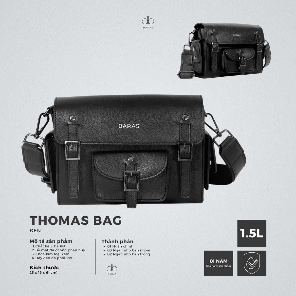 Túi đeo chéo da nam Thomas Bag