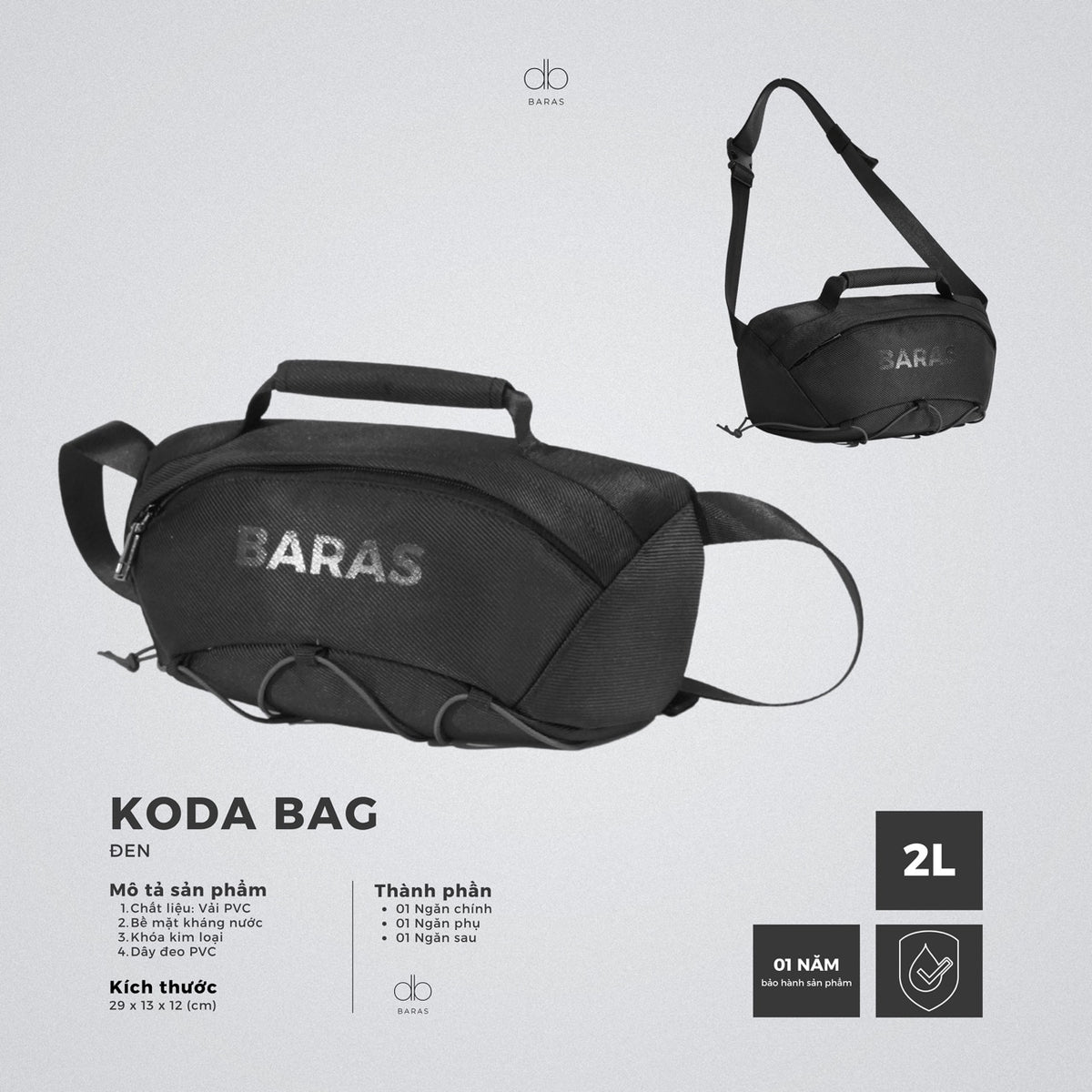 Túi bao tử đeo chéo nam Koda Bag