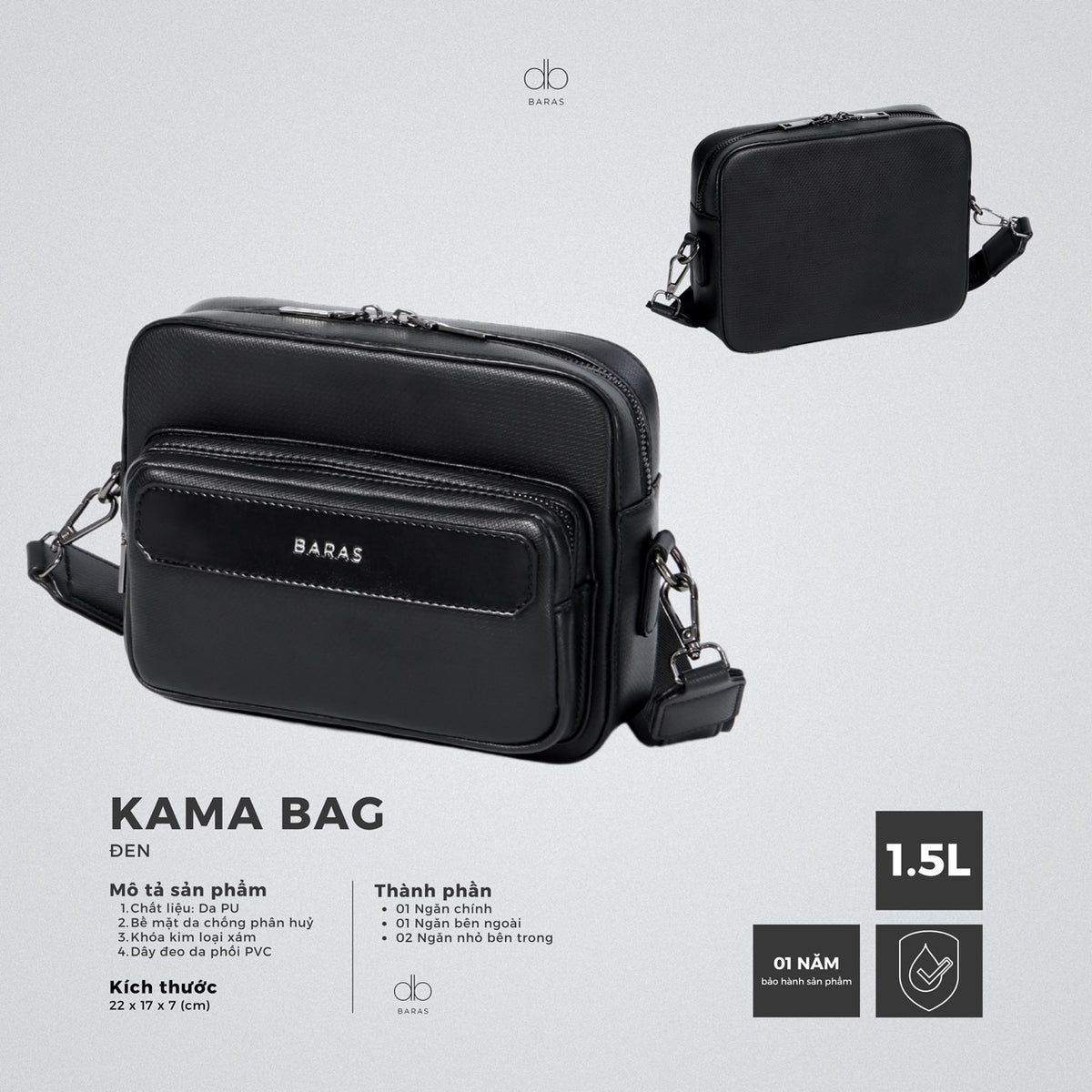 Túi đeo chéo da nam Kama Bag