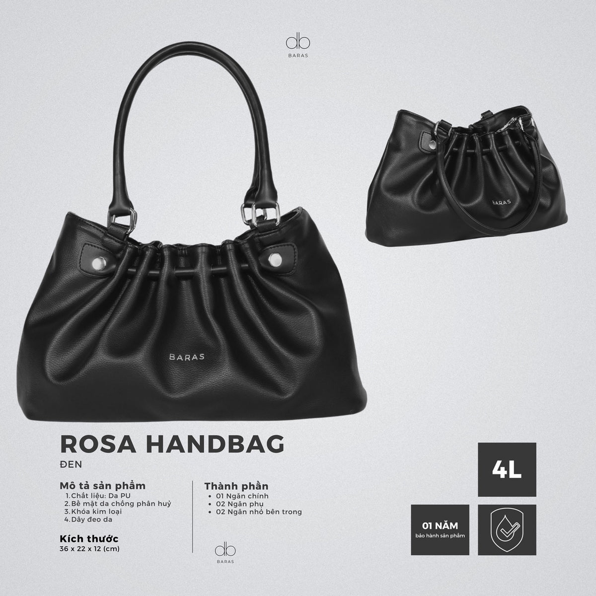 Túi xách da nữ Rosa Handbag