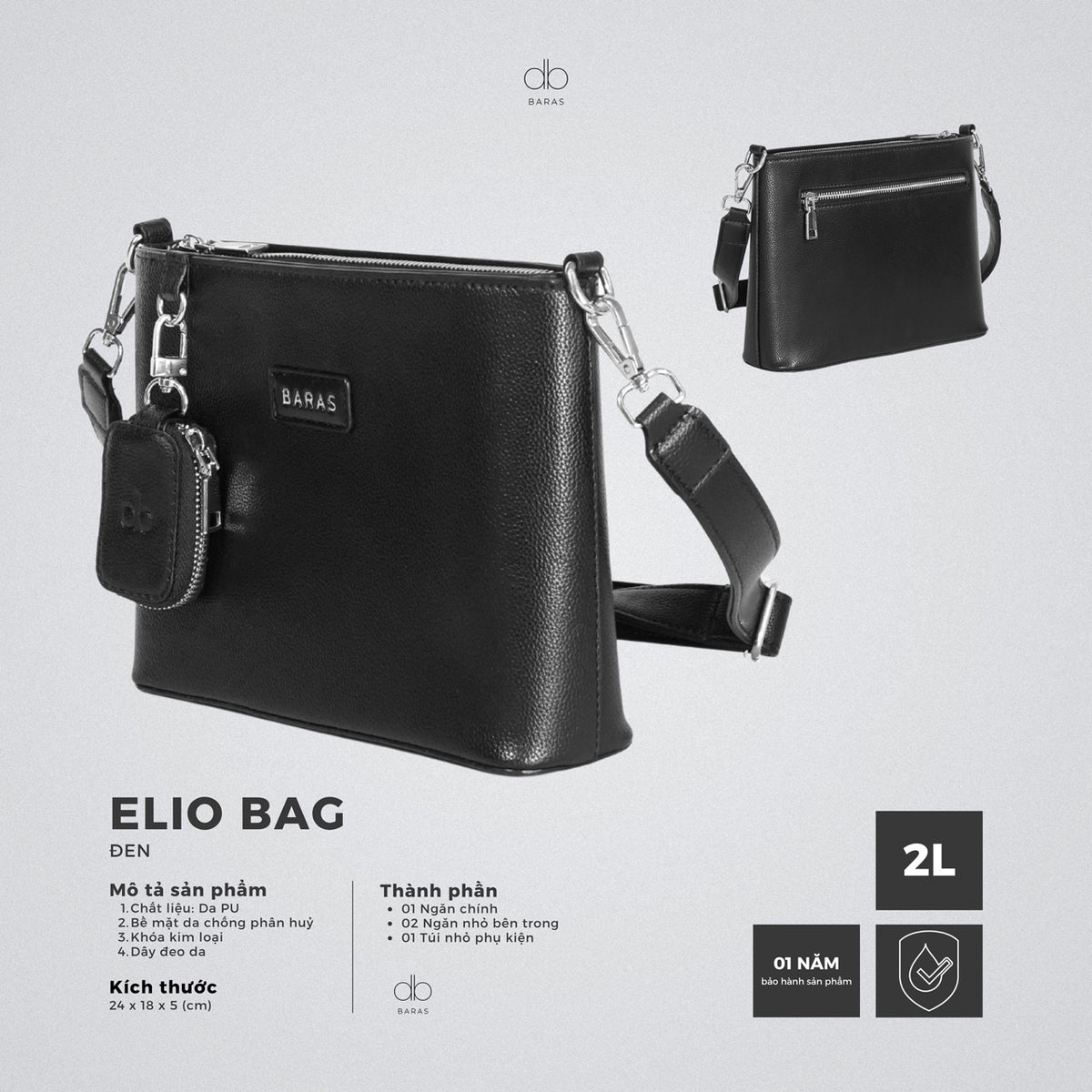 Túi đeo chéo da nam Elio Bag
