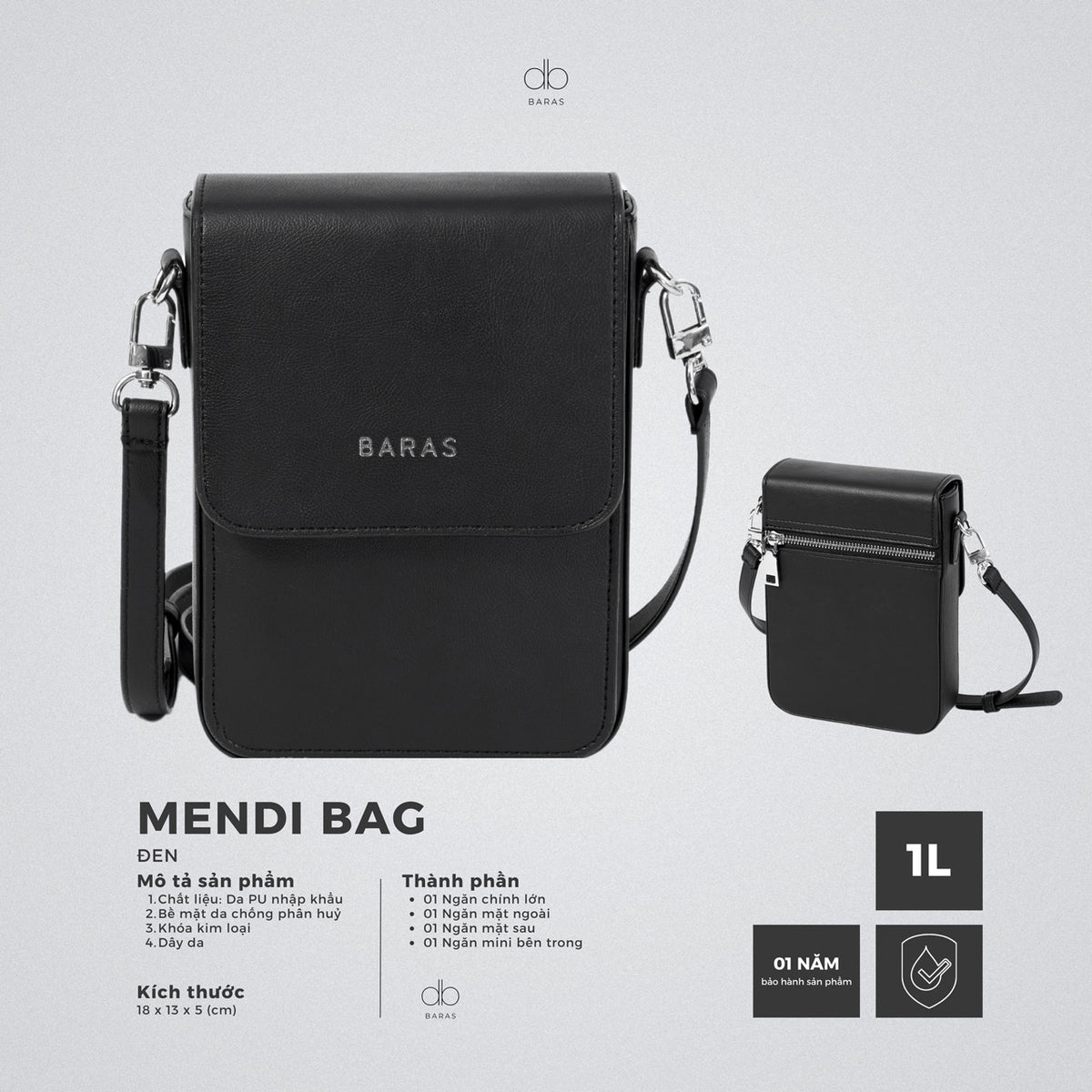 Túi đeo chéo da Mendi Bag
