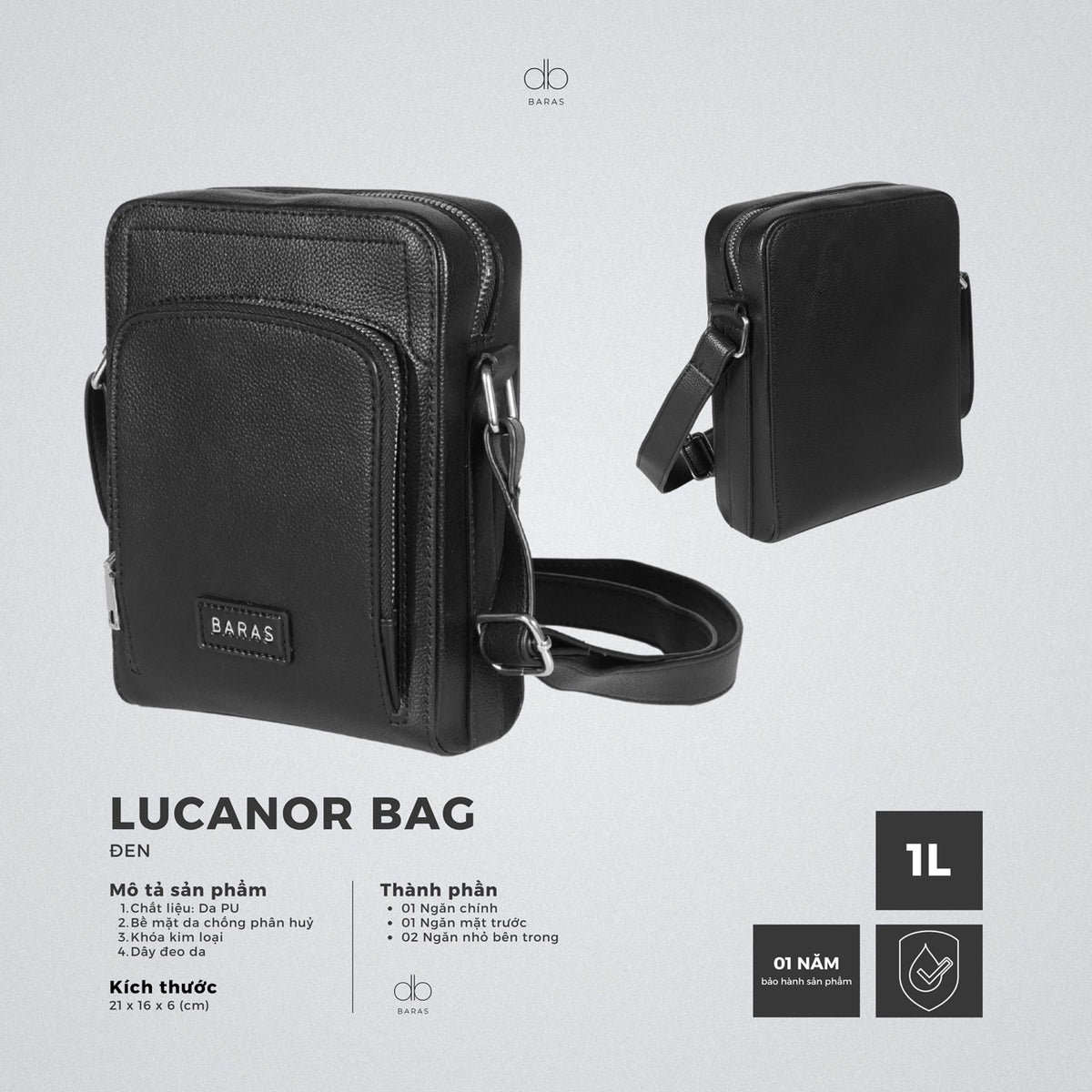 Túi đeo chéo da nam Lucanor Bag