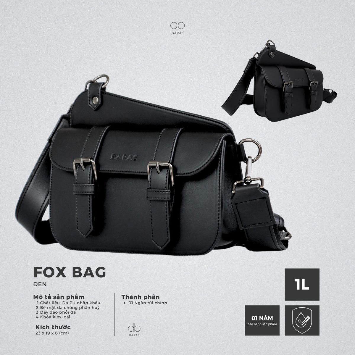 Túi đeo chéo da nam Fox Bag