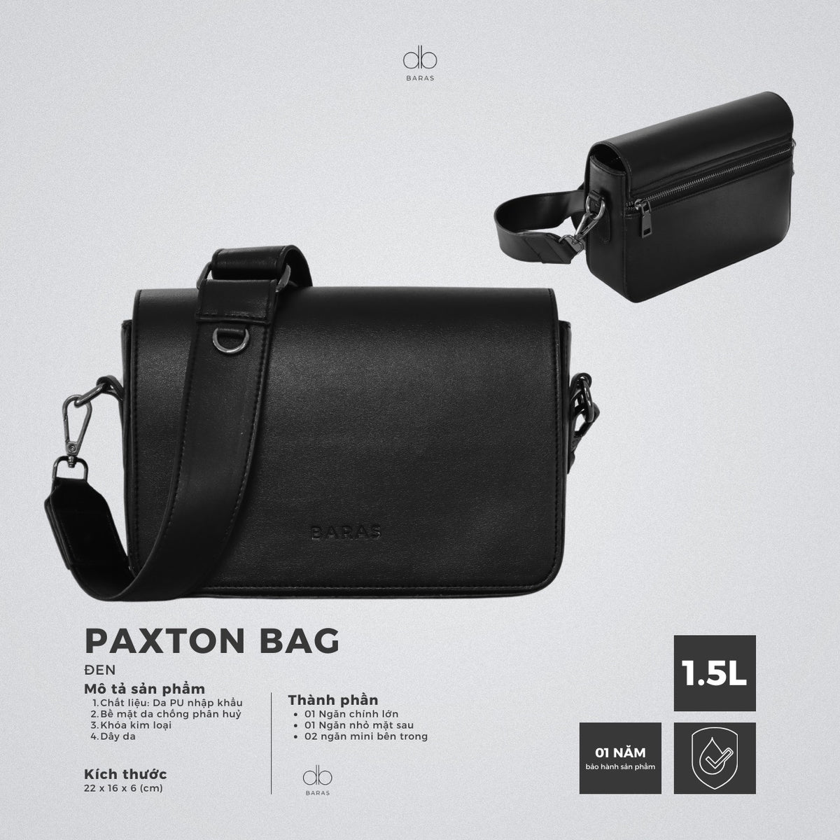 Túi đeo chéo da nam Paxton Bag