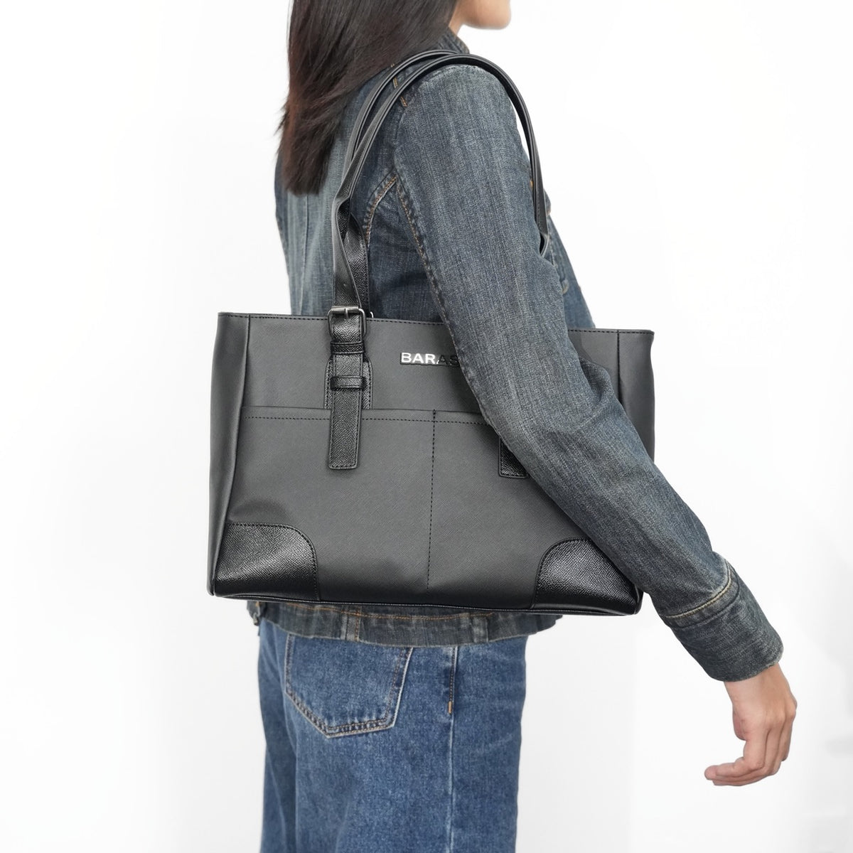 Túi xách da nữ Venessa Handbag - màu Đen-thumbmail-4