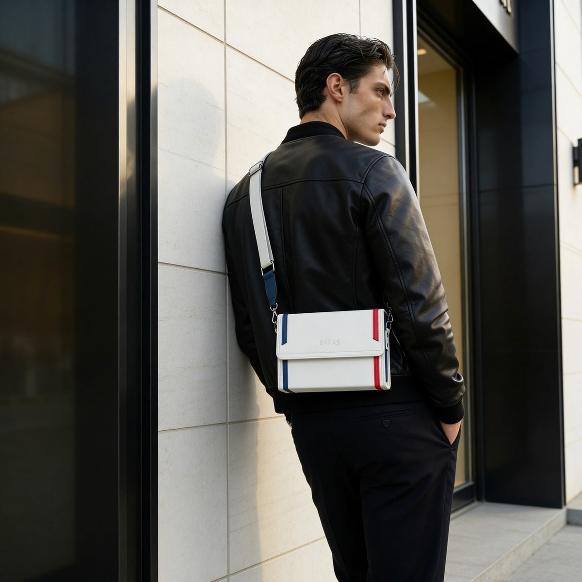 Túi đeo chéo da nam Murphy Bag - màu Trắng-thumbmail-3