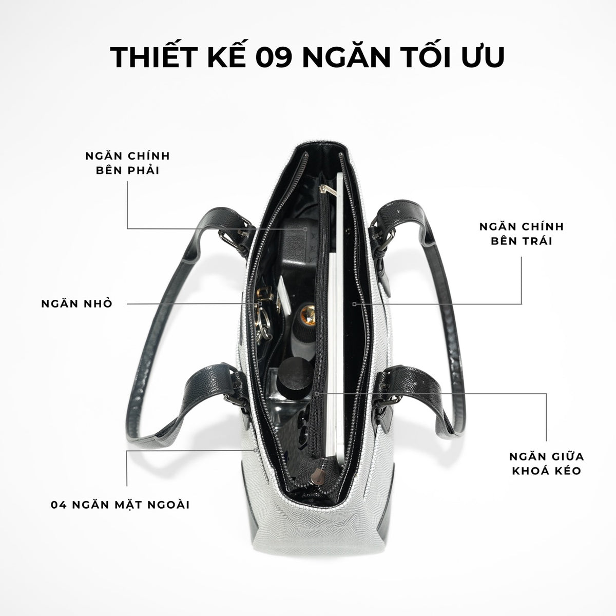 Túi xách da nữ Venessa Handbag - màu Trắng-thumbmail-6