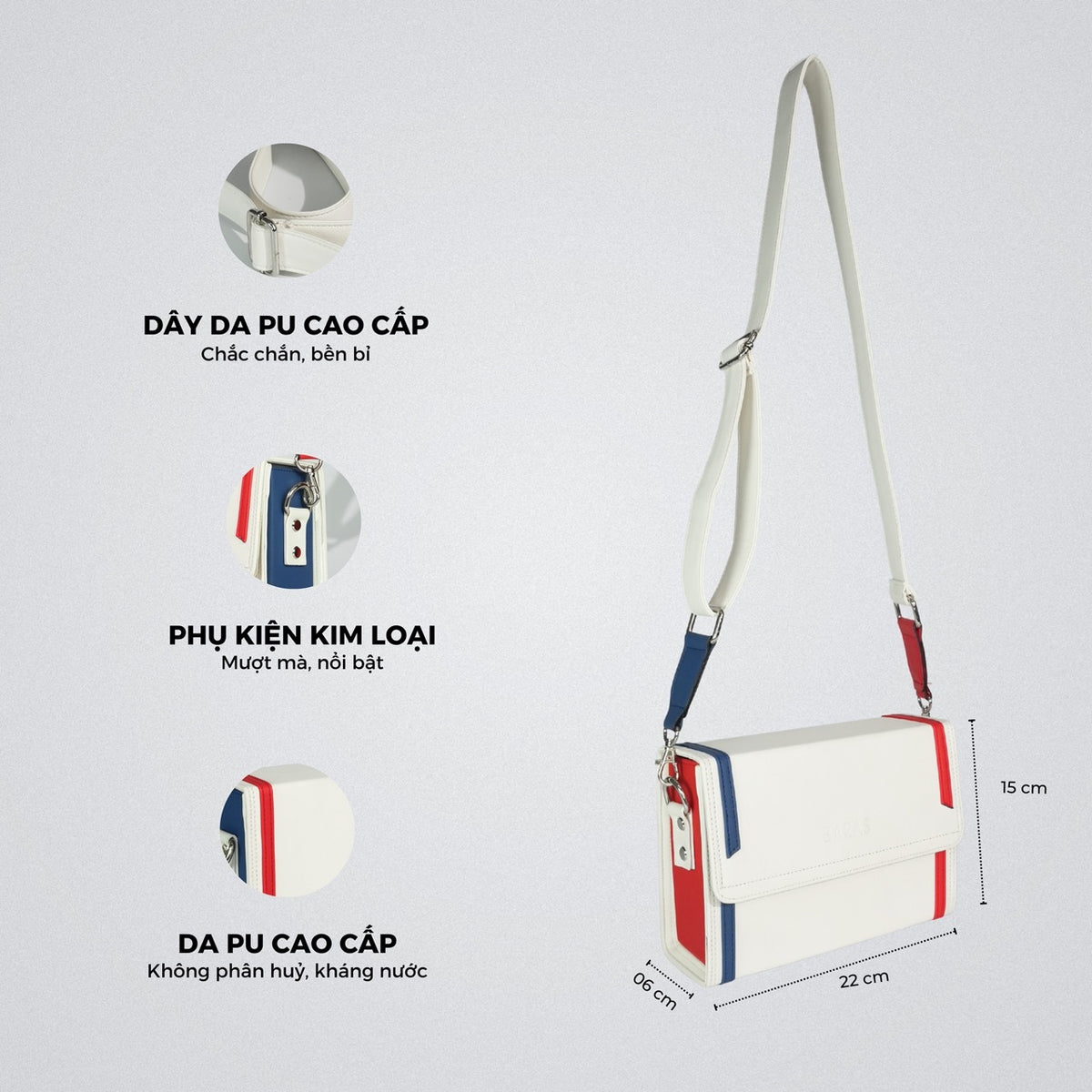 Túi đeo chéo da nam Murphy Bag - màu Trắng-thumbmail-5
